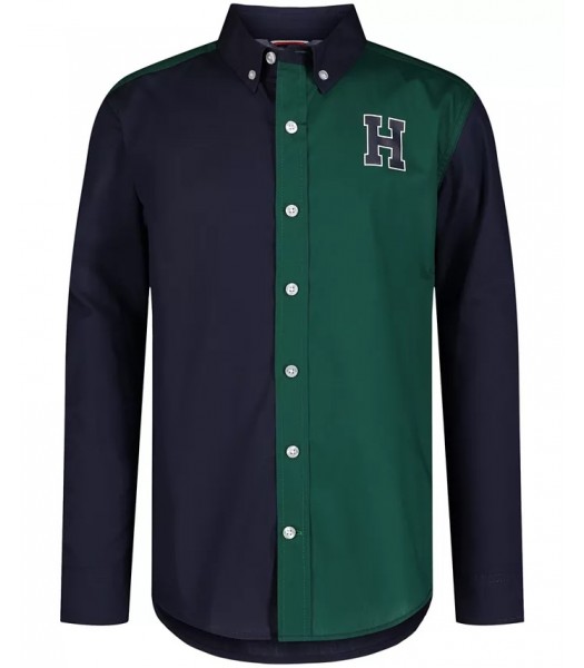 Tommy Hilfiger Navy/Green Layered Poplin L/S Shirt
